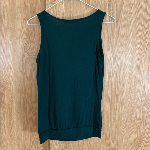 The Limited Sleeveless Cowl Neckline Dark Green Tee Blouse Top - Picture 3 of 5